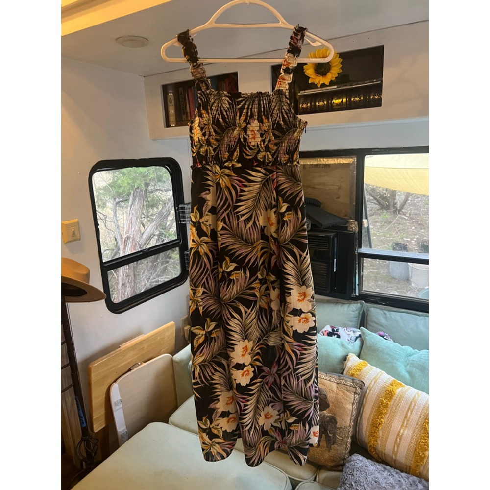 Women's LOVE TREE Black Multi-color Floral Maxi Dress S